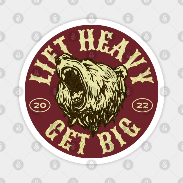 Lift Heavy Get Big Bear Magnet by RuthlessMasculinity